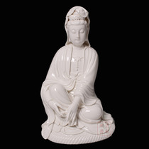 12 inch white porcelain draped with Guanyin Bodhisattva Buddha statue Ceramic Guanyin ornament Dehua Buddha statue handicraft Buddhism