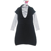 N204 School of the School of Foreign Trade Dress Hong Kong Brands Girl Girl Great Boy Pure Cotton Sweater Dress Black