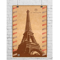Eiffel Tower HD poster landscape decoration painting core French impression nostalgic retro style envelope poster