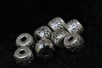 925 silver made of old Tibetan Buddhist pearl accessories pattern small barrel bead pair holes with 0 65cm 8cm diameter of 0