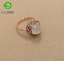 (Xing Family Workshop) Emerald Egg Noodle Ring Personality Custom K Gold Inlays 101957