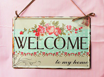 Retro pastoral European iron listed creative home decoration clothing store hotel wall listing personality door