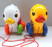 Drawstring teasing baby toddler educational toy pull string duckling with rattling Bell Educational toy