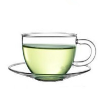 Tea cup small tea cup tea set with heat-resistant glass cup saucer tea set transparent set high temperature drinking tea