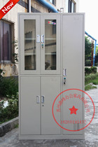  Simple modern factory direct sales iron five-door glass locker steel employee office storage information cabinet shock explosion