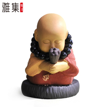 Ya Ji Wish Little Monk Tea Pet Yixing Zisha Kung Fu Tea Set Handmade Zero Accessories