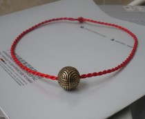Original hand red line copper pendant This life year red rope accessories are pieces of brass button DIY accessories