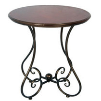 European style retro solid wood exquisite pastoral iron small round table small tea table computer table coffee table coffee table coffee table