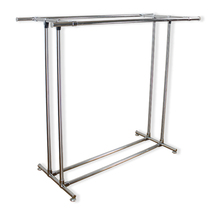 Stainless steel parallel bar clothing hanger Floor by wall shelf display rack Clothing store island side hanger display rack