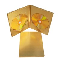 Golden Disc Box Double Disc Fitted Wood Case Gold Dress CD Wood Box Disc packaging box