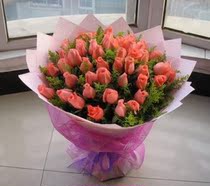 Pink rose 33 bouquets Shanghai entity flower shop flower Courier city delivery love flower New Years Day book