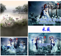 Photo studio plate womens square costume photo background classical theme photography background Buzai Wei Yanyu Jiangnan