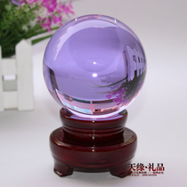 Purple crystal ball crystal ornaments K9 artificial crystal ball desktop ornaments transfer ball ball