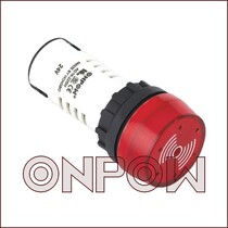 ONPOW China red wave 22mm round flash with light buzzer alarm AD16-22SM high quality
