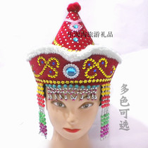 National hat children dance performance hat headgear children Xinjiang hat grid hat hats Mongolian hat