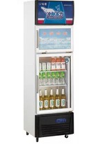 Jinling 260L2 double door fresh-keeping glass display cabinet commercial direct cooling single temperature vertical fresh-keeping refrigerator Special