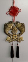  Hezhe handmade Daha salmon fish skin pendant Fish skin pendant fish skin painting pisces blessing