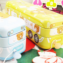 Del 95559 creative cute cartoon stationery box student three-layer tin multifunctional pencil box