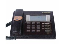 Leather telephone full hands-free business office telephone high-end gift telephone hands-free voice