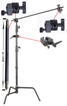 LITE-ON C-type light stand set Studio flash standard port bracket Studio Magic leg three-legged light stand