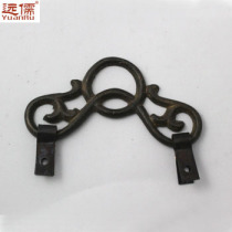 Yuanru COPPER sculpture CHINESE antique pure copper painting hook frame hanging ring BLACK 8CM