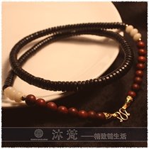 Thai Buddha brand chain natural coconut shell red sandalwood brand chain for men and women Buddha card Special hanging chain
