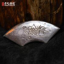 (Sterling silver box) Japanese famous sterling silver hand-forged carved incense box incense path utility can put cigarette pieces