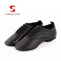 Low-heeled dance shoes sasan leather salsa SALSA dance shoes Mens and womens jazz dance shoes practice shoes