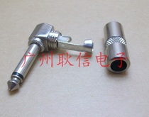 Metal 6 35MM mono-channel microphone microphone insert elbow 90-degree sound plug big two-core