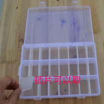 Full 24-cell disassembly and assembly serial transparent plastic storage box Jewelry finishing box Fishing gear with a cover