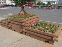 Plastic wood flower box wood plastic flower pot project municipal flower box outdoor garden flower box anticorrosive wood Villa flower box