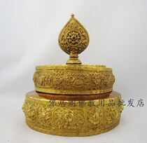 Tibetan Buddhist Supplies Wholesale Nepal Handmade brass Centia gold Manza disc Large number Mandapan Mantea Roof