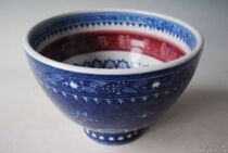 Ming Yongle blue and white glaze red Sanskrit a bunch of lotus pattern Big Bowl
