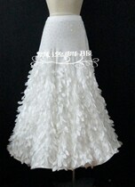 New Morden semi-cut dress practice dress national standard practice sweaty sweatshirt large swing solid florin hair wool with white easy to wear