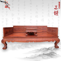 Mahogany furniture Chinese solid wood furniture mahogany antique Luohan bed Red sour branch wood bending foot Laohan bed