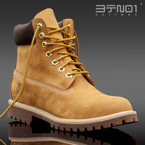 Rhubarb boots cowhide thick-soled boots hipster men Martin autumn men Waterproof Winter men boots boots men