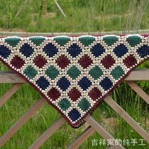 Handmade crochet crochet color matching American country woven tablecloth cotton blanket European nostalgic retro blanket