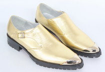 Customized new high-end premium gold gold head leather banquet formal stage performance mens shoes size customization