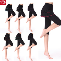 Summer square dance clothing new culottes dance pants skirt practice 7-point pants dance shorts Latin dance pants women