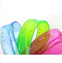 Deli Deli soft ruler 20cm bendable ruler Japan and South Korea cute plastic ruler student color ruler