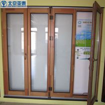 Aluminum-clad wood folding doors flat doors high-end doors and windows red oak flat doors aluminum-clad wood doors and windows sealed balconies