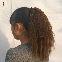 Short rolls fake ponytail corn whiskers corn perm wig ponytail wig female long micro curl fluffy fireworks hot ponytail