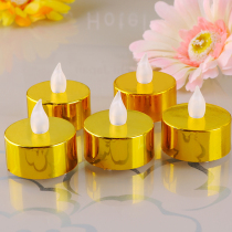 Jutang Tribe electroplated gold-plated color silver shell LED electronic candle yellow light Romantic candle light