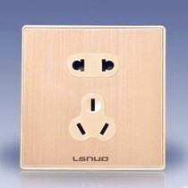  Five-hole socket A5 series champagne gold panel all-aluminum brushed five-hole socket