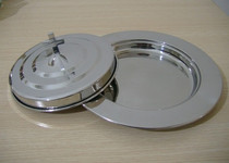 Christian sacrament supplies quality and quantity stainless steel pancakes tray (one plate and one cover) single-layer sacred tableware