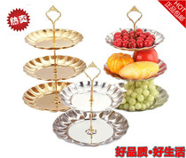Rotating creative multi-layer restaurant Tray 3 layers candy fruit tray stainless steel dried fruit box basket KTV gold tray