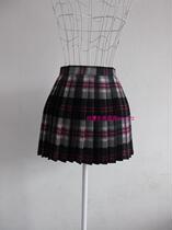 (Animation protagonist clothing) custom thick plaid material pleated skirt bottom pleated skirt
