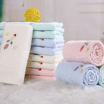  Special price gold cute little rocket pure cotton cut velvet soft absorbent baby towel Baby childrens small facial towel