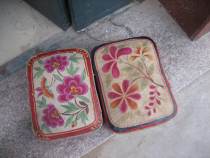 Wedding Culture Collection Hand Painted Wedding Brides Old Paper Box Boxes Clothes Box Bamboo Mat to prepare butterfly flowers