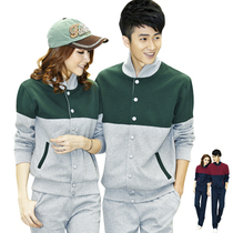 Fall new sports row buttons men and women sportswear lovers necropolis Long sleeves Korean version casual wear tailored